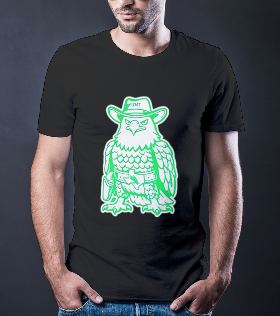 North Texas Mean Green Eagle UNT Cowboy Hat T-Shirt