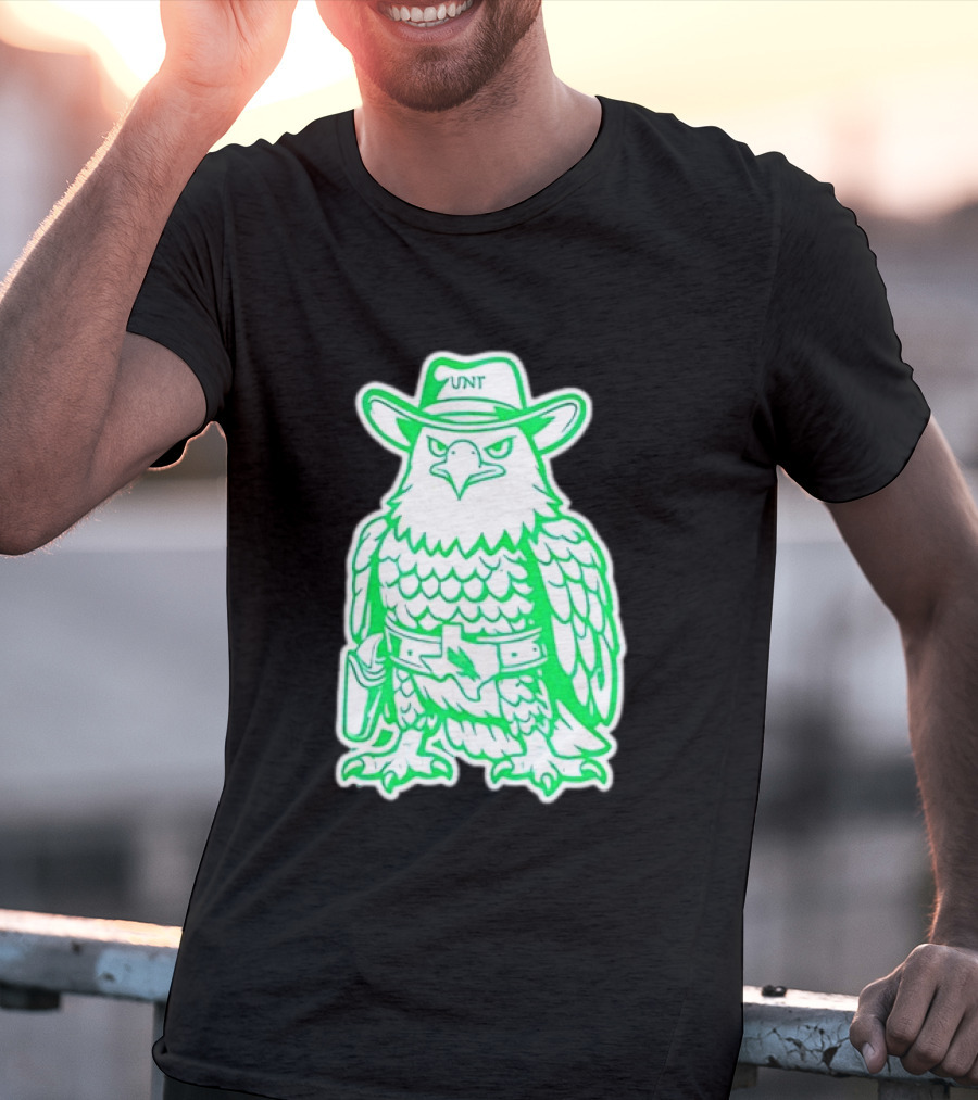 North Texas Mean Green Eagle UNT Cowboy Hat T-Shirt