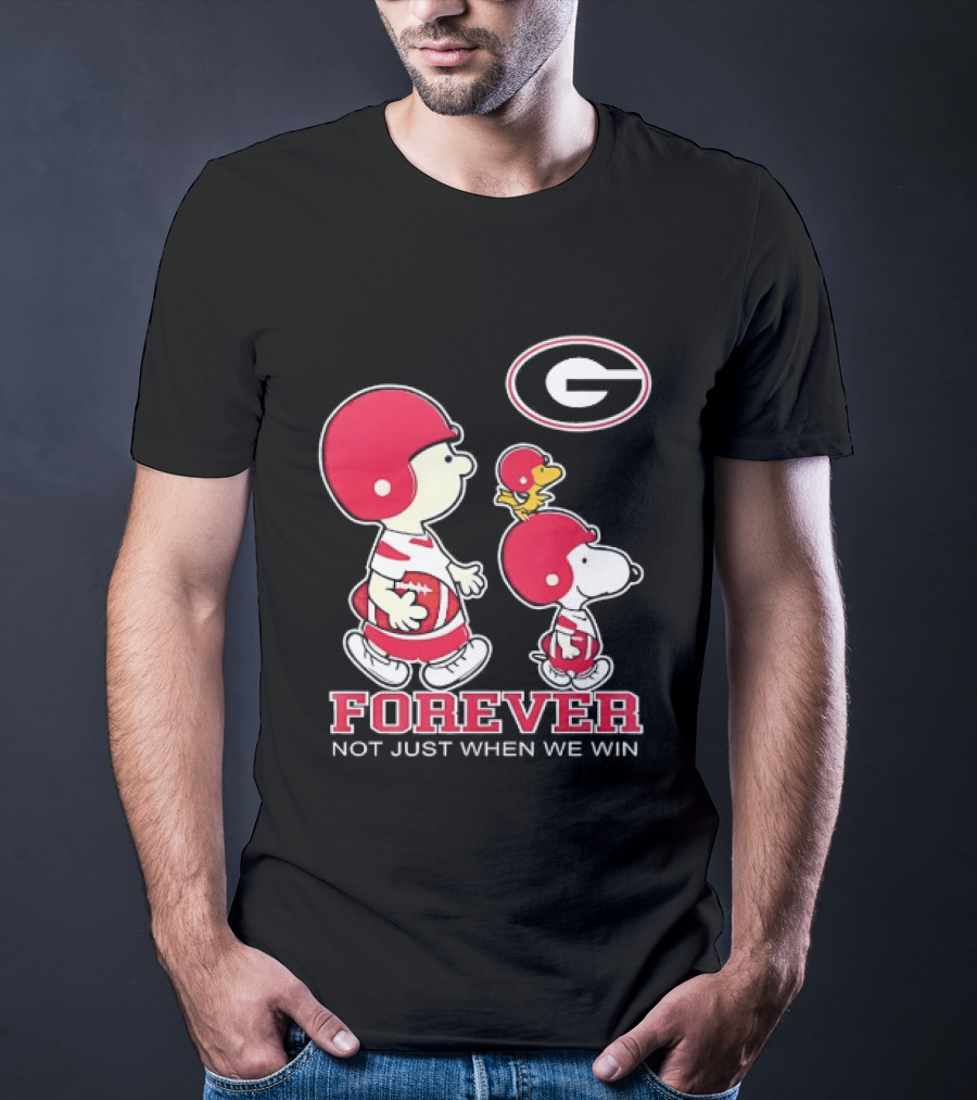 Peanuts Characters Georgia Bulldogs Forever Not Just When We Win T-Shirt