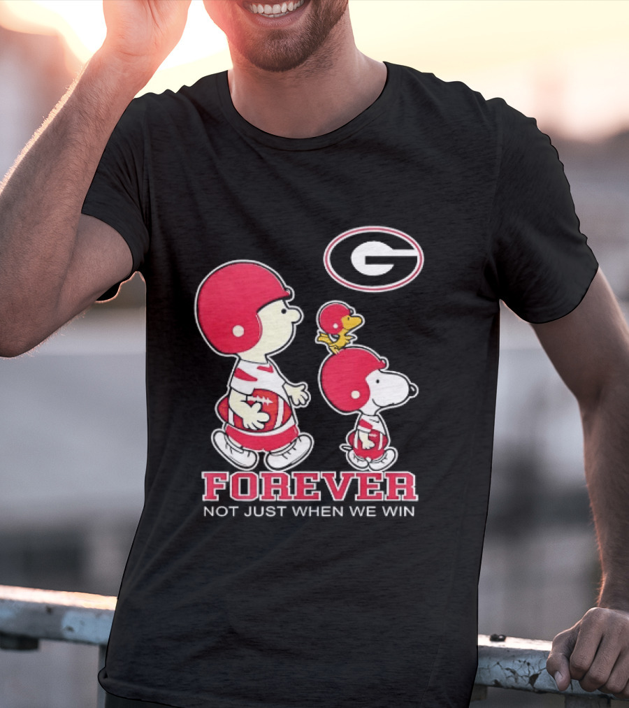 Peanuts Characters Georgia Bulldogs Forever Not Just When We Win T-Shirt