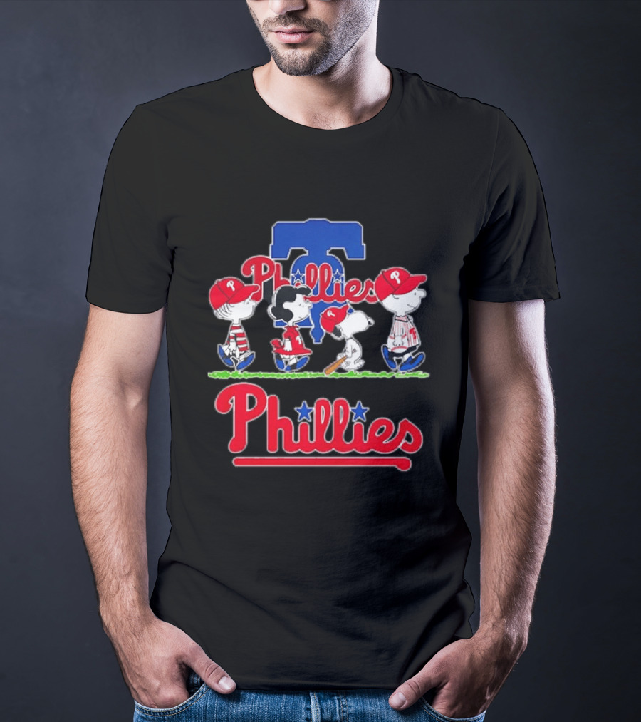 Peanuts Gang Philadelphia Phillies Walking T-Shirt