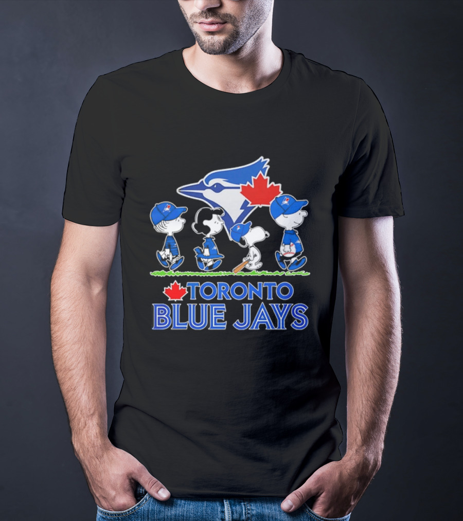 Peanuts Gang Toronto Blue Jays Baseball Collaboration T-Shirt