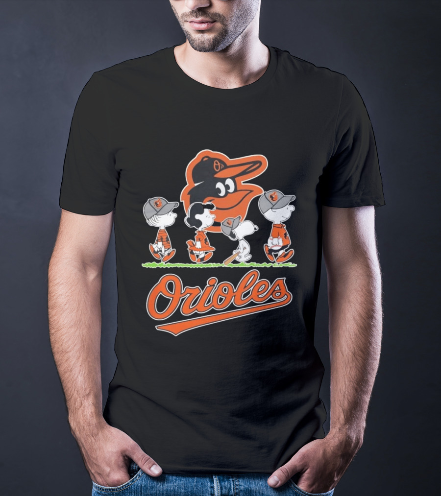 Peanuts Gang With Baseball Orioles T-Shirt