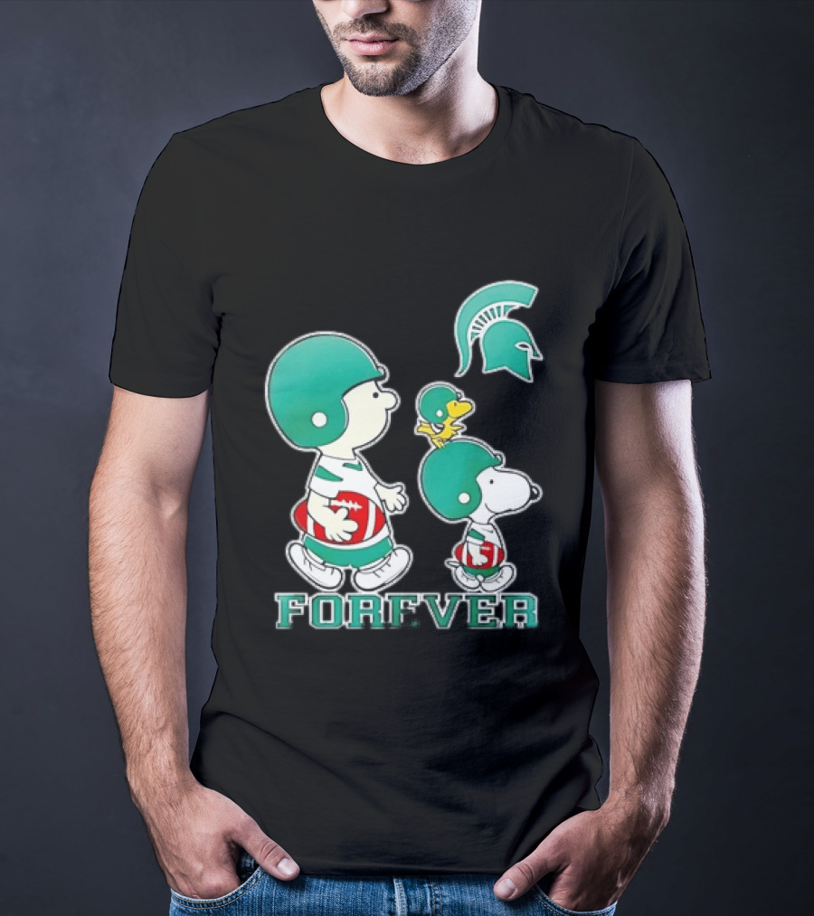 Peanuts Woodstock Charlie Brown Snoopy Michigan State Spartans Forever T-Shirt
