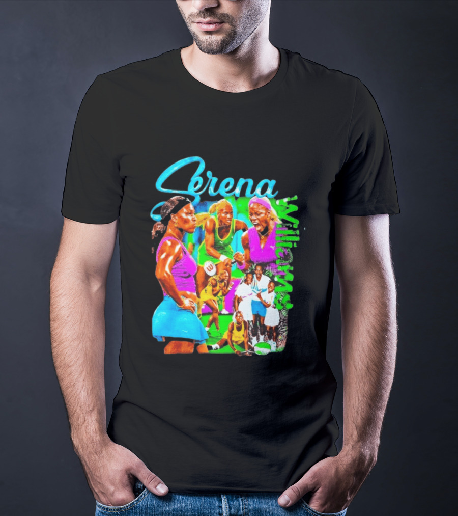 Serena Williams Vibrant Tennis Champion Collage T-Shirt