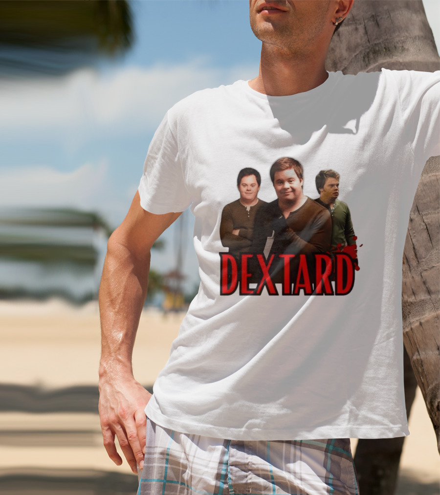 Dextard Meme Parody With Triple Character Image And Red T-Shirt