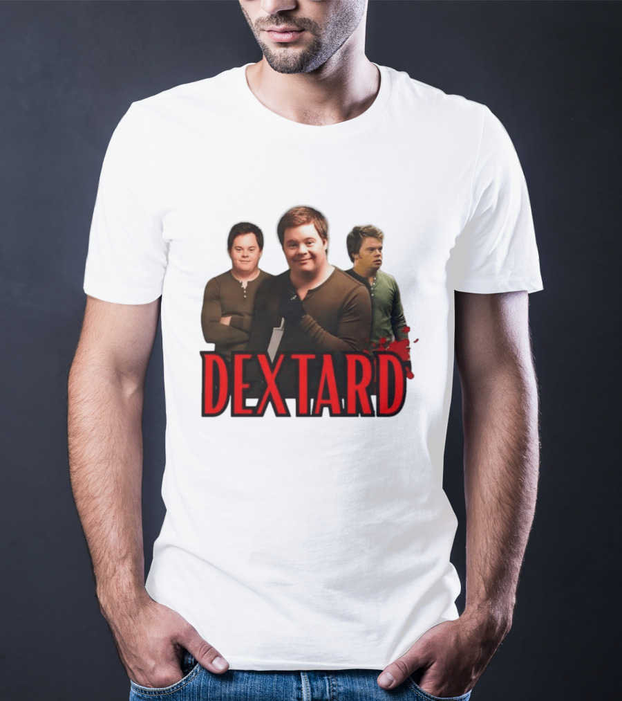 Dextard Meme Parody With Triple Character Image And Red T-Shirt