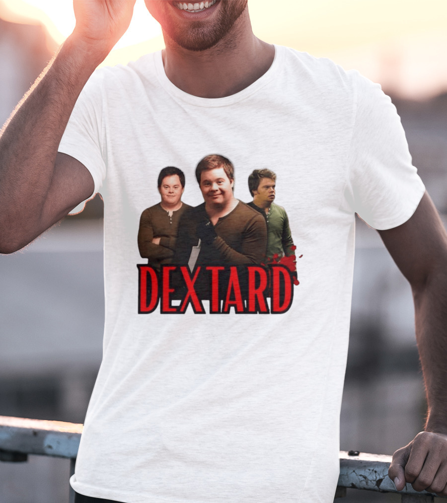 Dextard Meme Parody With Triple Character Image And Red T-Shirt