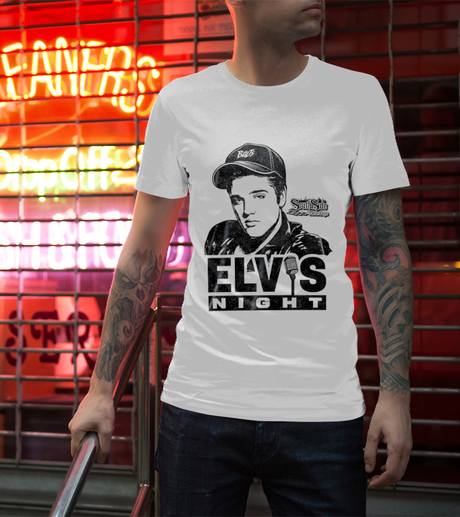 Elvis Night South Side Saturdays Bolt Hat Microphone T-Shirt