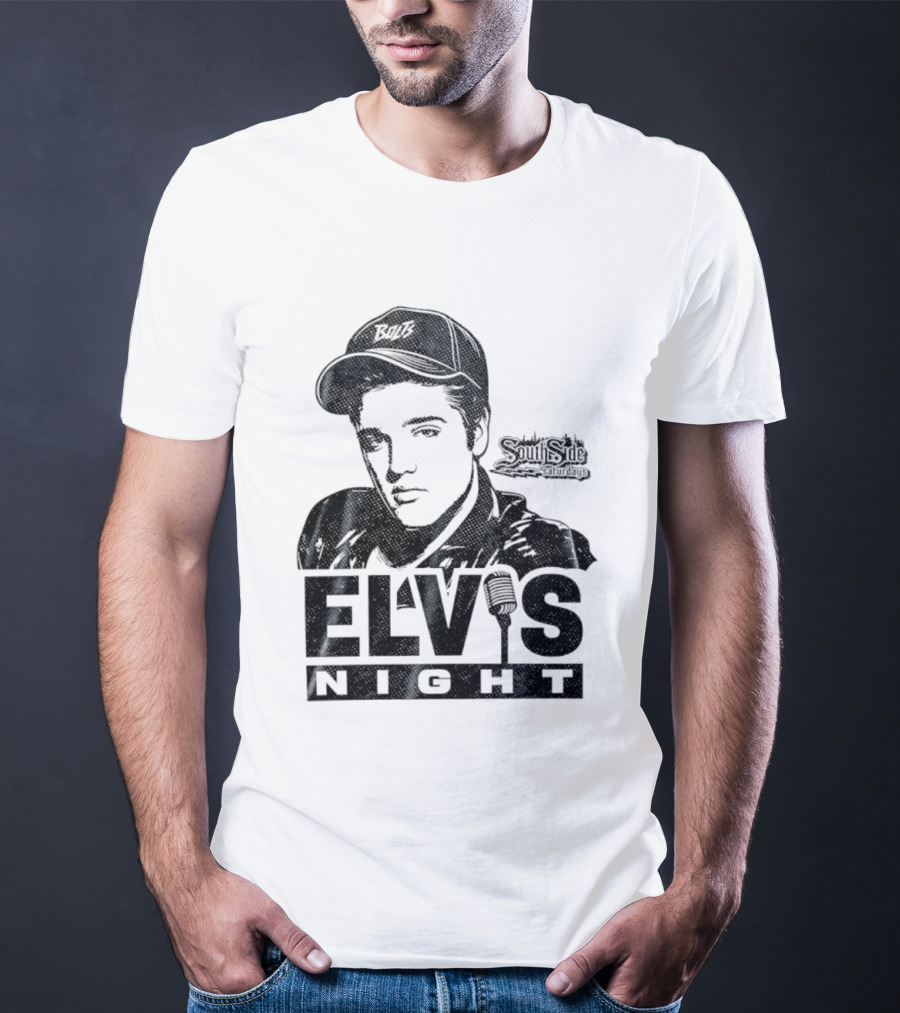 Elvis Night South Side Saturdays Bolt Hat Microphone T-Shirt