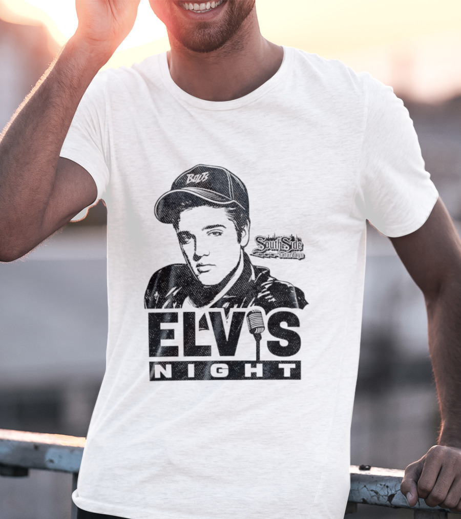 Elvis Night South Side Saturdays Bolt Hat Microphone T-Shirt