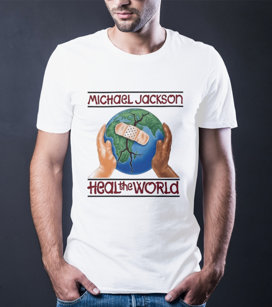Michael Jackson Heal The World Earth Bandage Hands T-Shirt