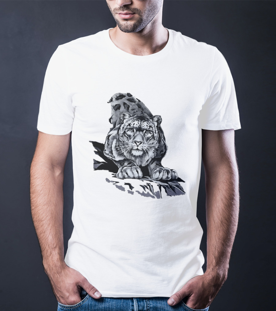 Snow Leopard Harlequin Nature Wildlife Majestic Predator T-Shirt