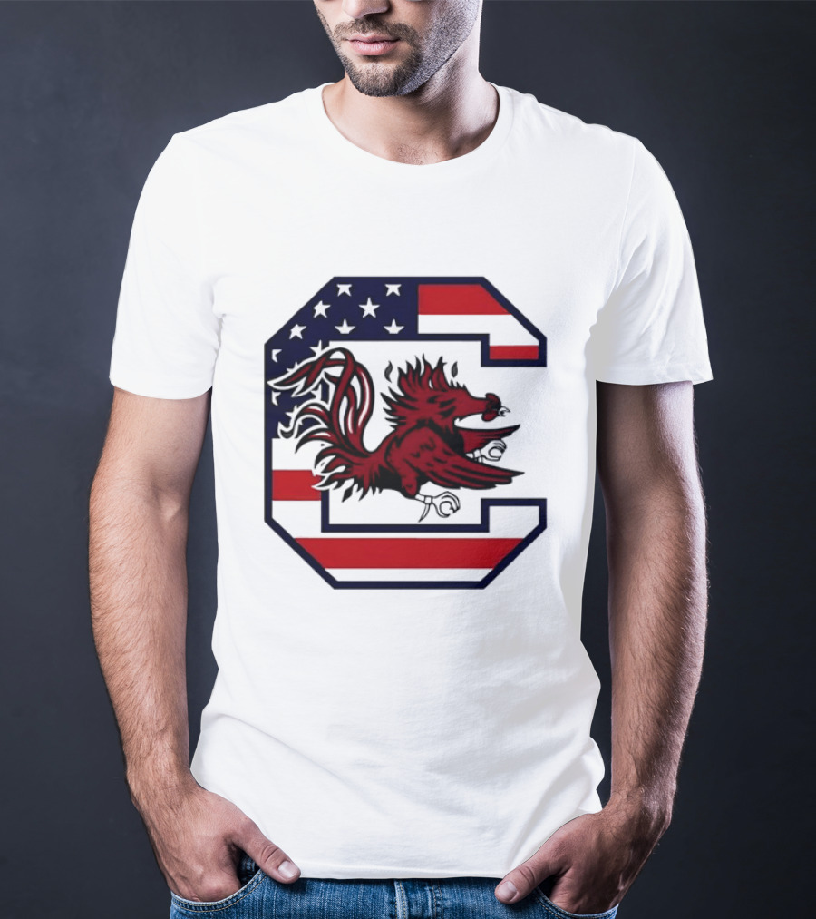 American Flag South Carolina Gamecocks C T-Shirt