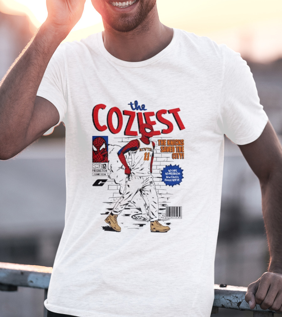 The Coziest Spider Man New York Knicks 01 The Knicks Saved The City No Cape No Problem T-Shirt