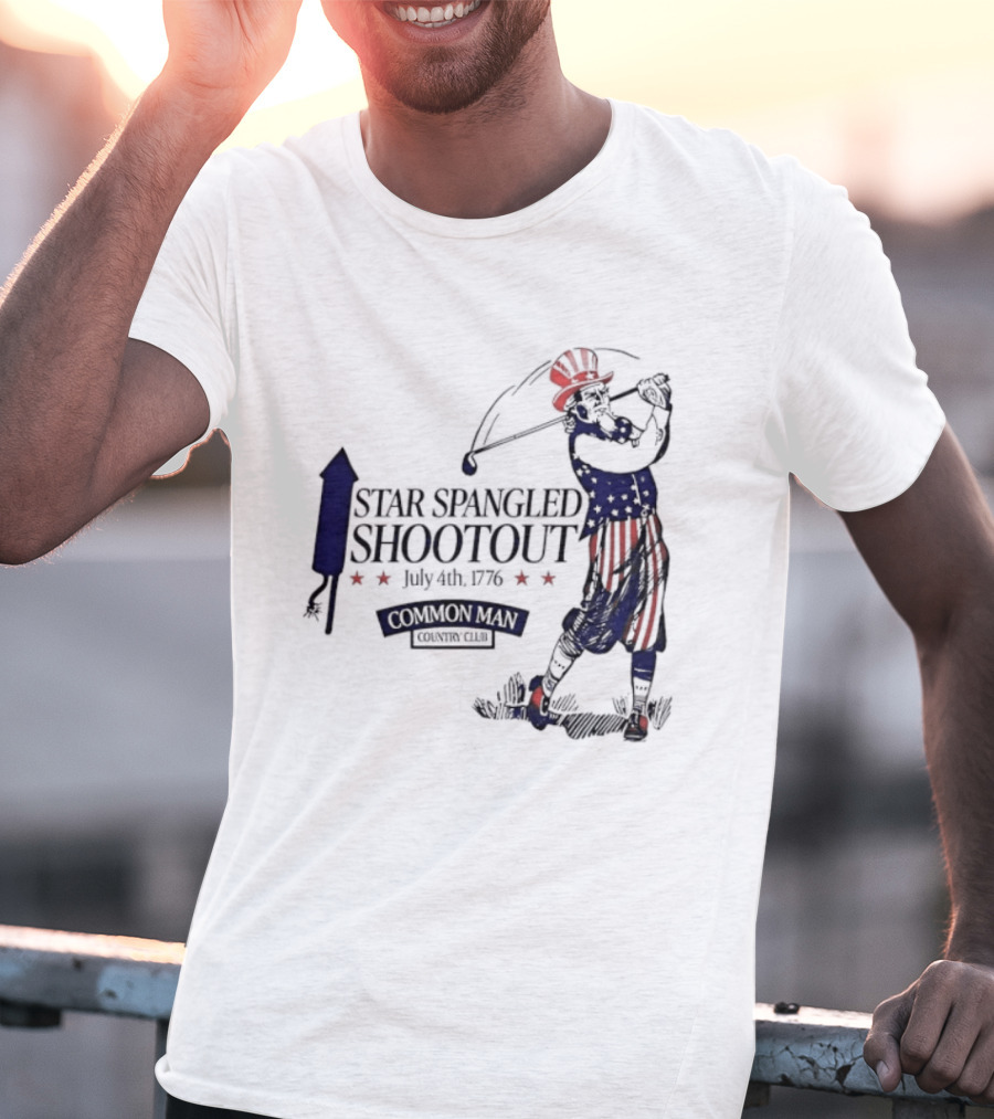 Star Spangled Shootout Common Man Country Club Patriotic Golfer T-Shirt