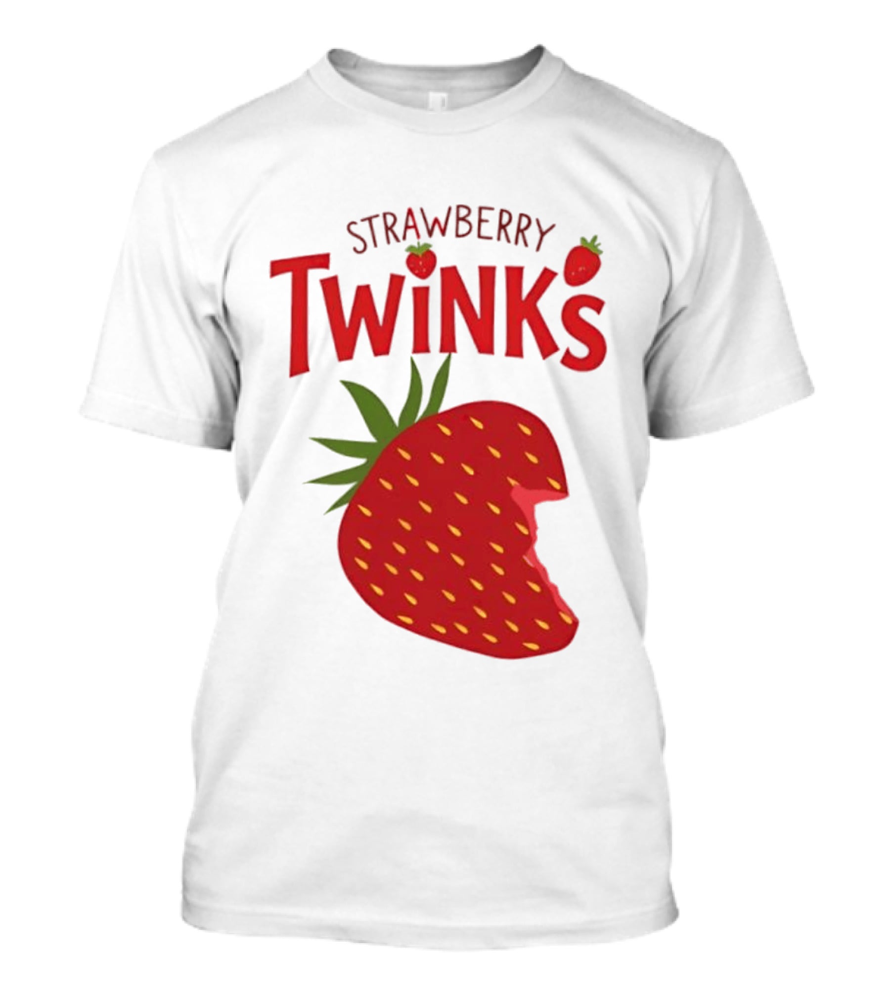 Strawberry Twinks Fruit Snack Pun Playful Bite T-Shirt