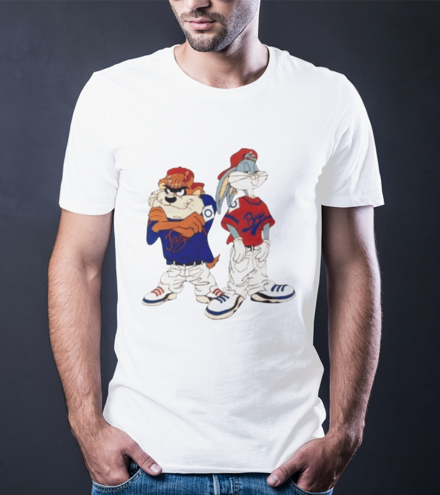 Taz Bugs Looney Tunes Baseball Style Casual Streetwear T-Shirt