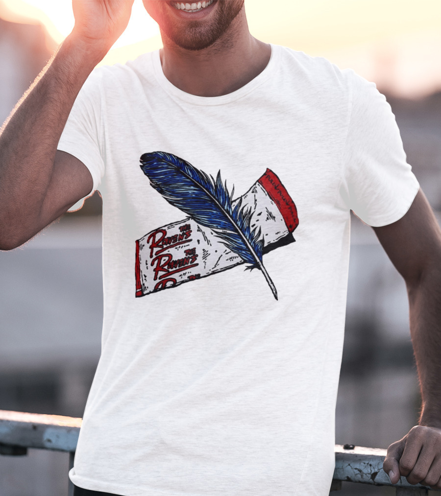 The Ravens Hirotton Blue Feather Pull Pull Pull T-Shirt
