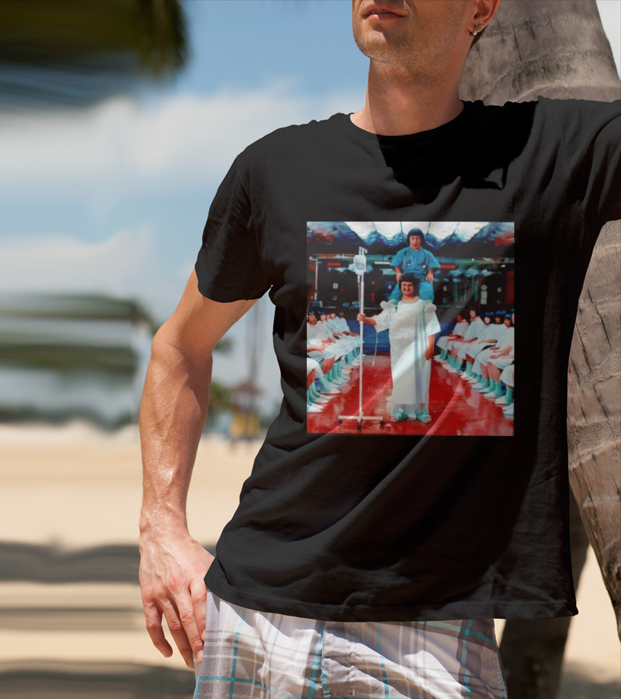 Doctor Riding On Patient Shoulders Hospital Room Surrealism T-Shirt