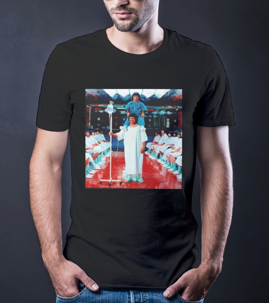 Doctor Riding On Patient Shoulders Hospital Room Surrealism T-Shirt