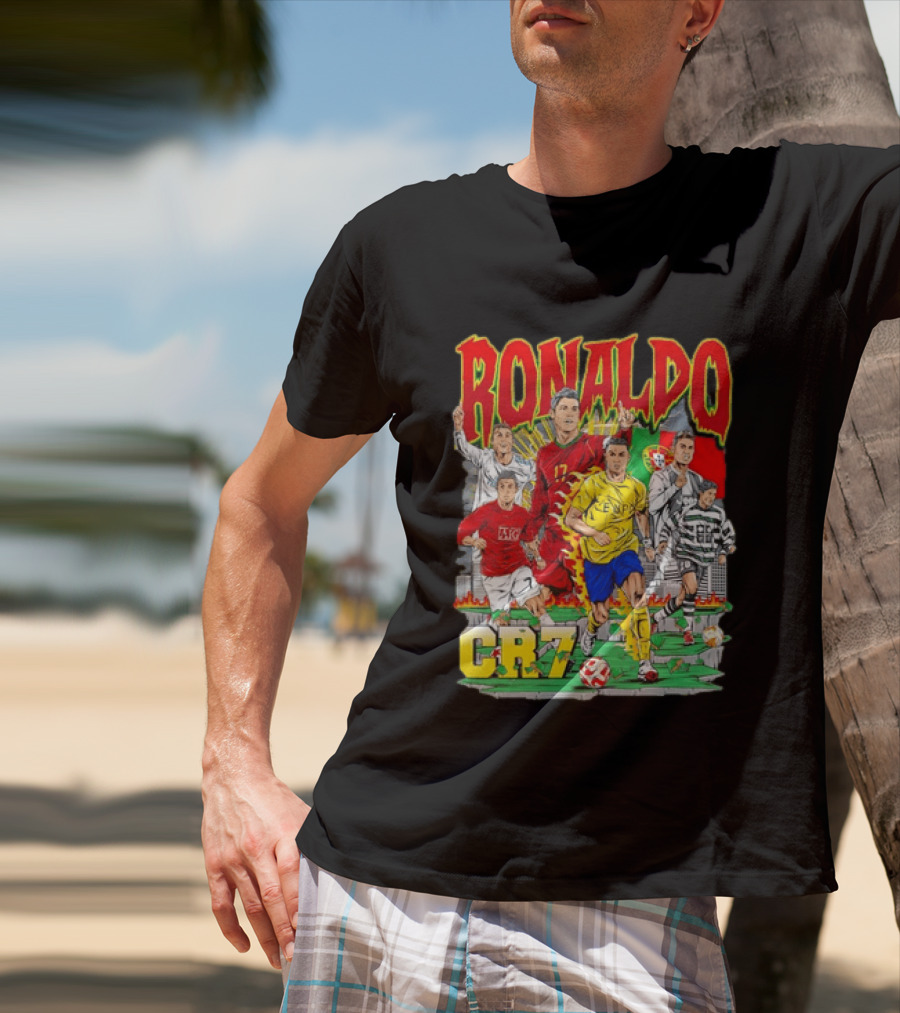 Ronaldo CR7 Football Icon In Action Sports Team Collection T-Shirt
