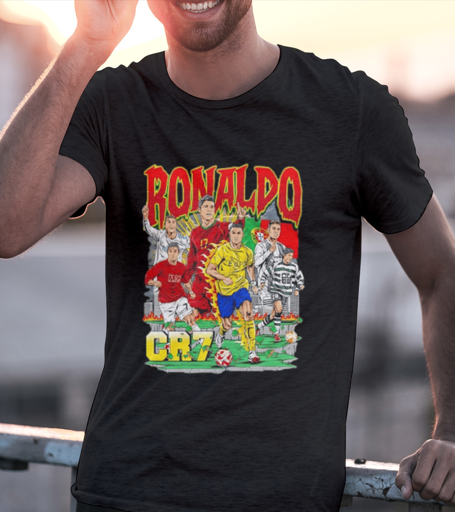Ronaldo CR7 Football Icon In Action Sports Team Collection T-Shirt
