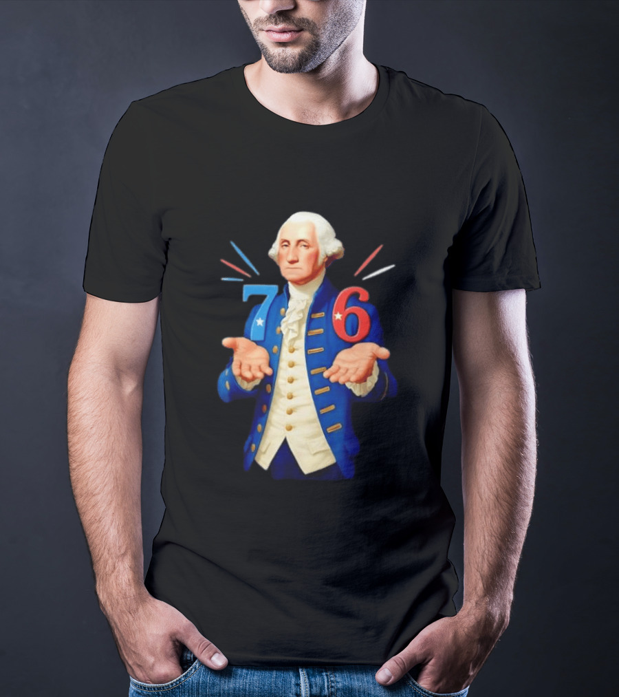 George Washington 1776 Patriotic Founding Father American Independence Day T-Shirt