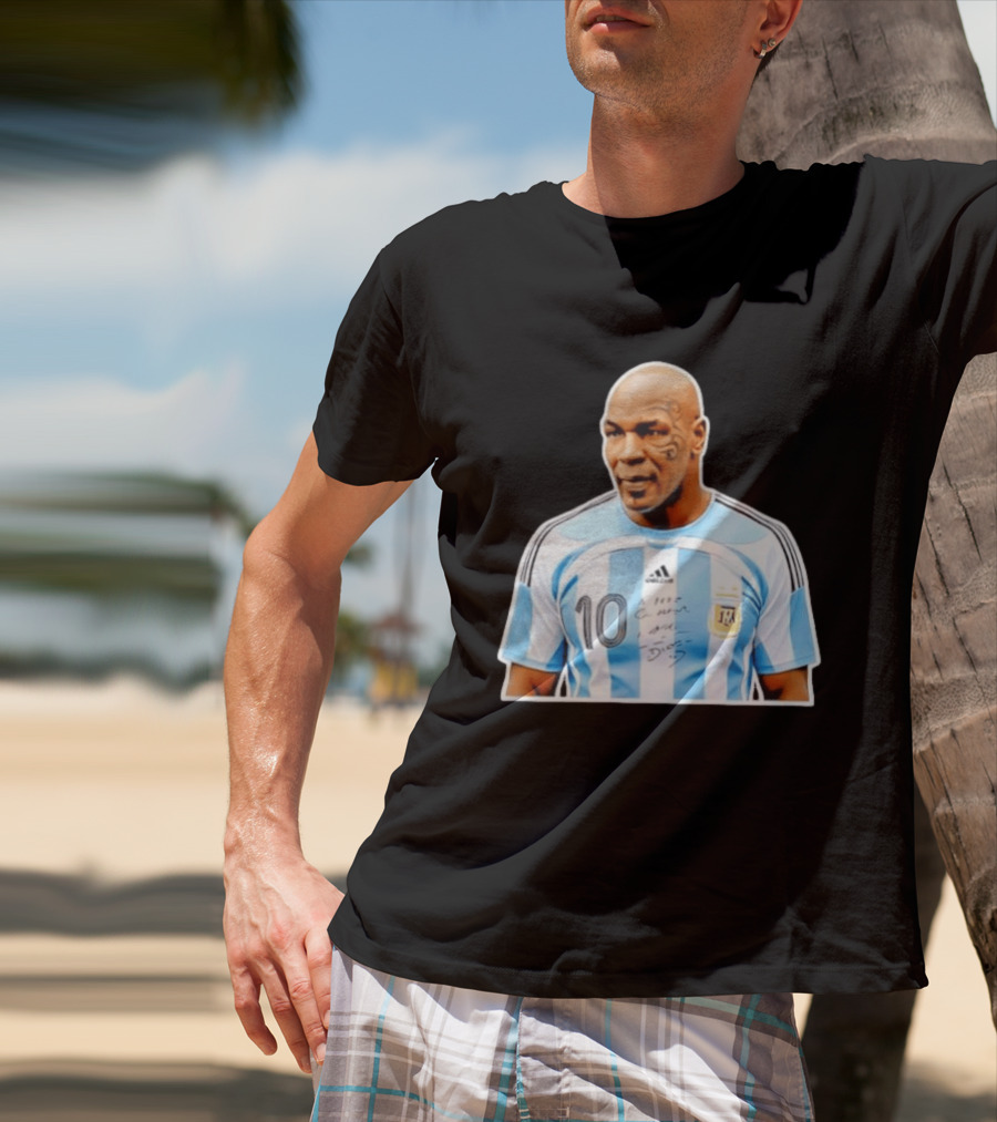 Mike Tyson Argentina National Football Team 10 A Dios Soccer Jersey T-Shirt