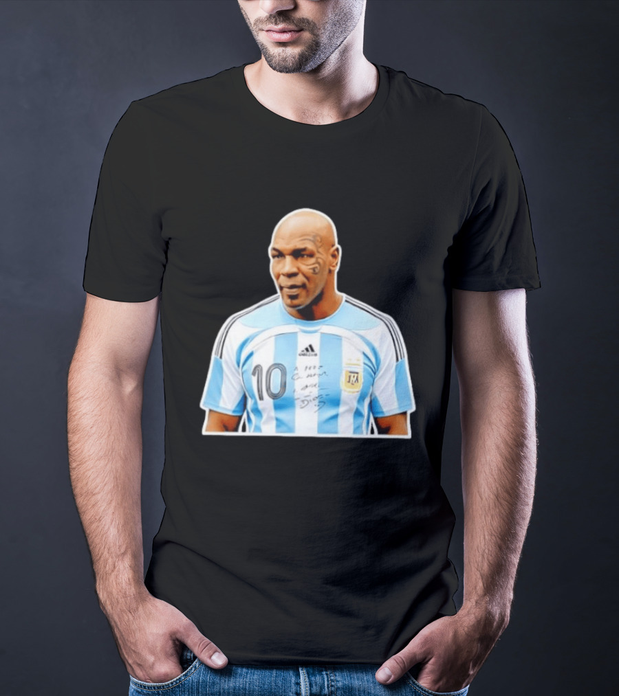 Mike Tyson Argentina National Football Team 10 A Dios Soccer Jersey T-Shirt