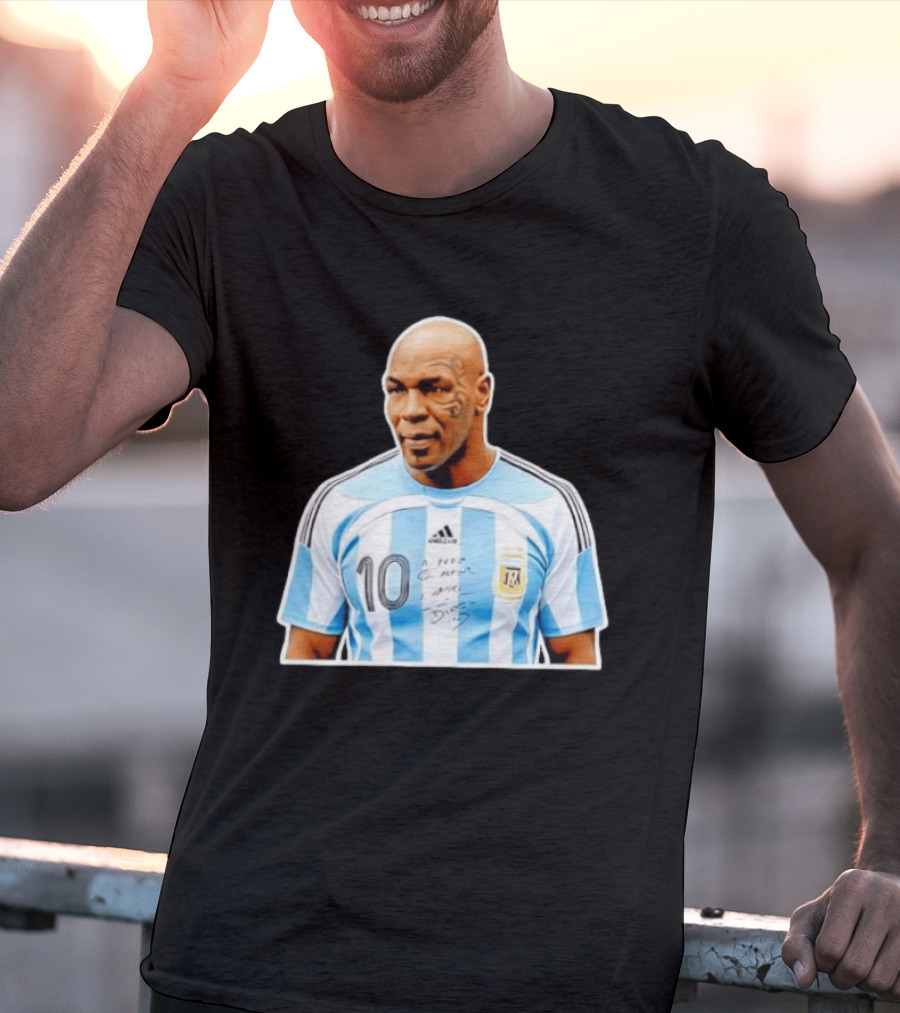 Mike Tyson Argentina National Football Team 10 A Dios Soccer Jersey T-Shirt
