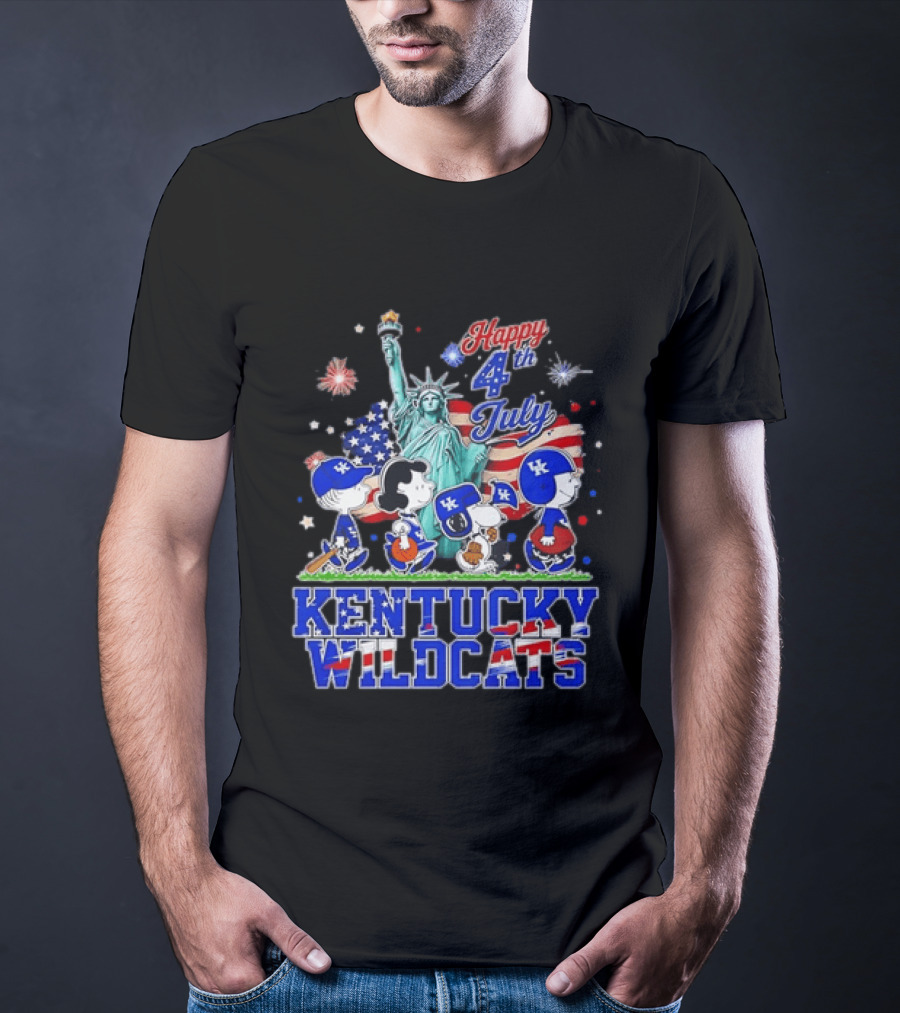 Happy 4th Of July Peanuts Kentucky Wildcats Independence Day Celebration T-Shirt