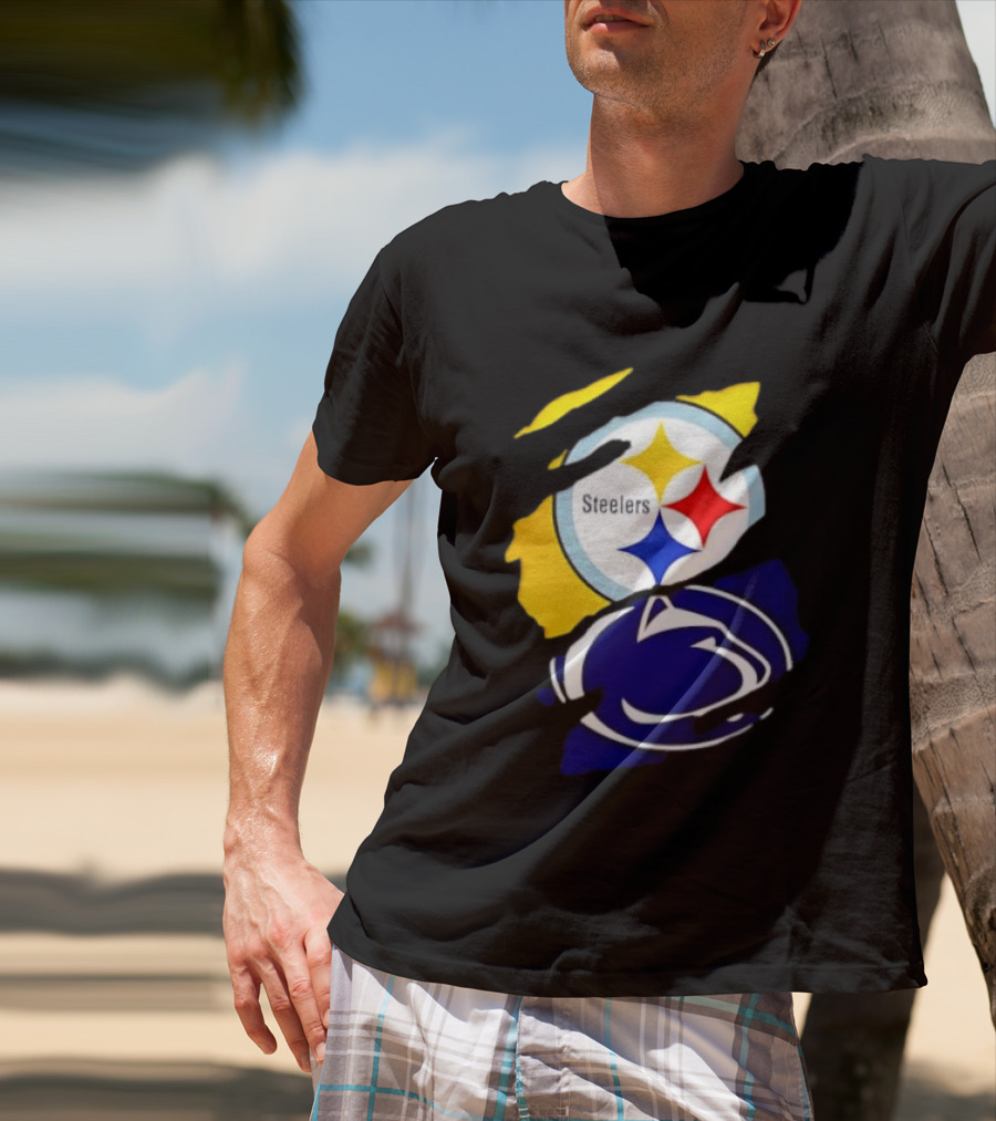 Pittsburgh Steelers Penn State Nittany Lions Team Tear T-Shirt
