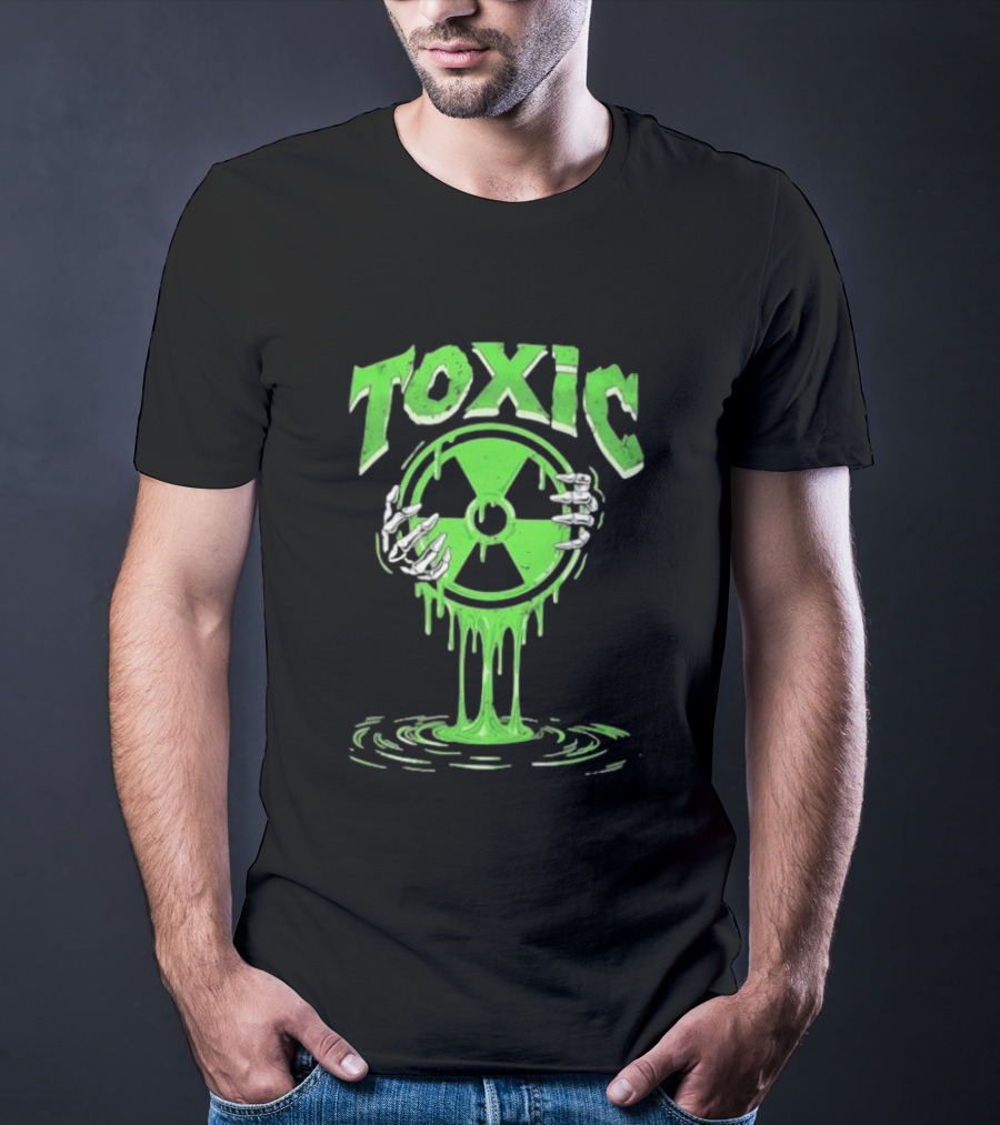 Toxic Radioactive Nuclear Hazard Slime Skeleton Hands T-Shirt