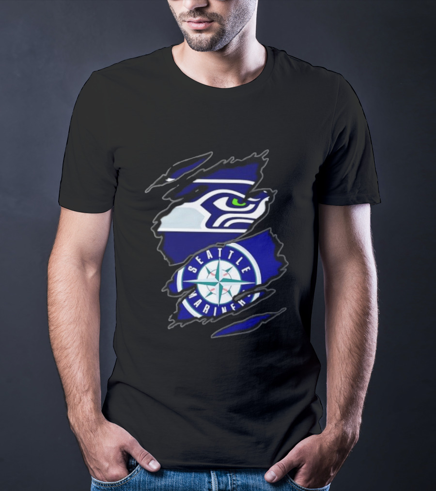 Seattle Seahawks Seattle Mariners Claw Rip T-Shirt