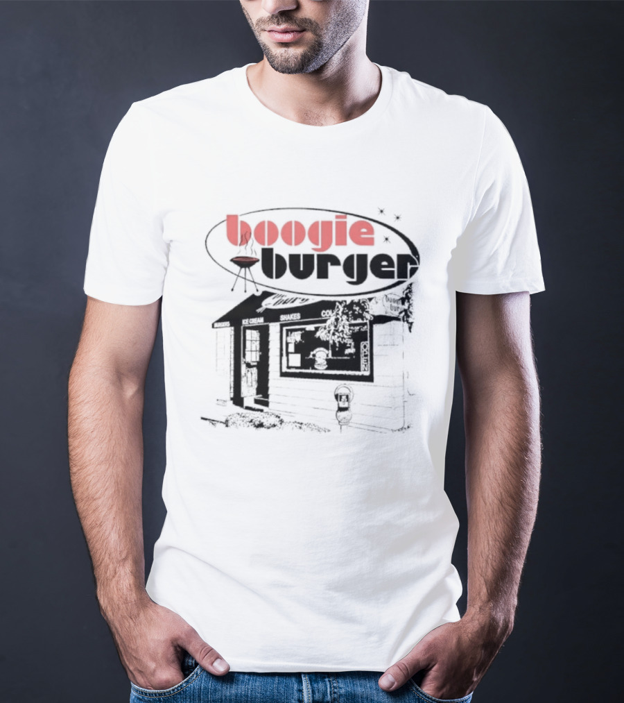 Boogie Burger Grill Shop Burgers Ice Cream Shakes Cold Open T-Shirt