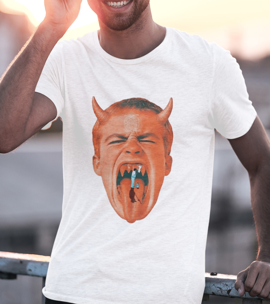 Cleaner Inside Devil Horned Head Yelling T-Shirt