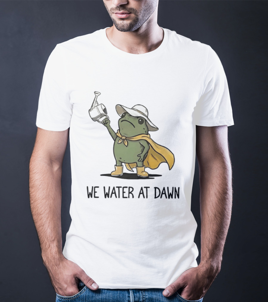 Frog We Water At Dawn Yellow Cape And Hat T-Shirt