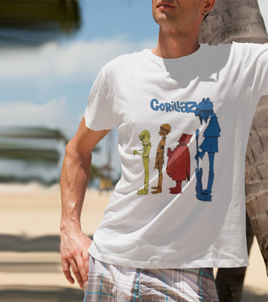 Gorillaz Concert Characters Art Tottenham Stadium Event T-Shirt