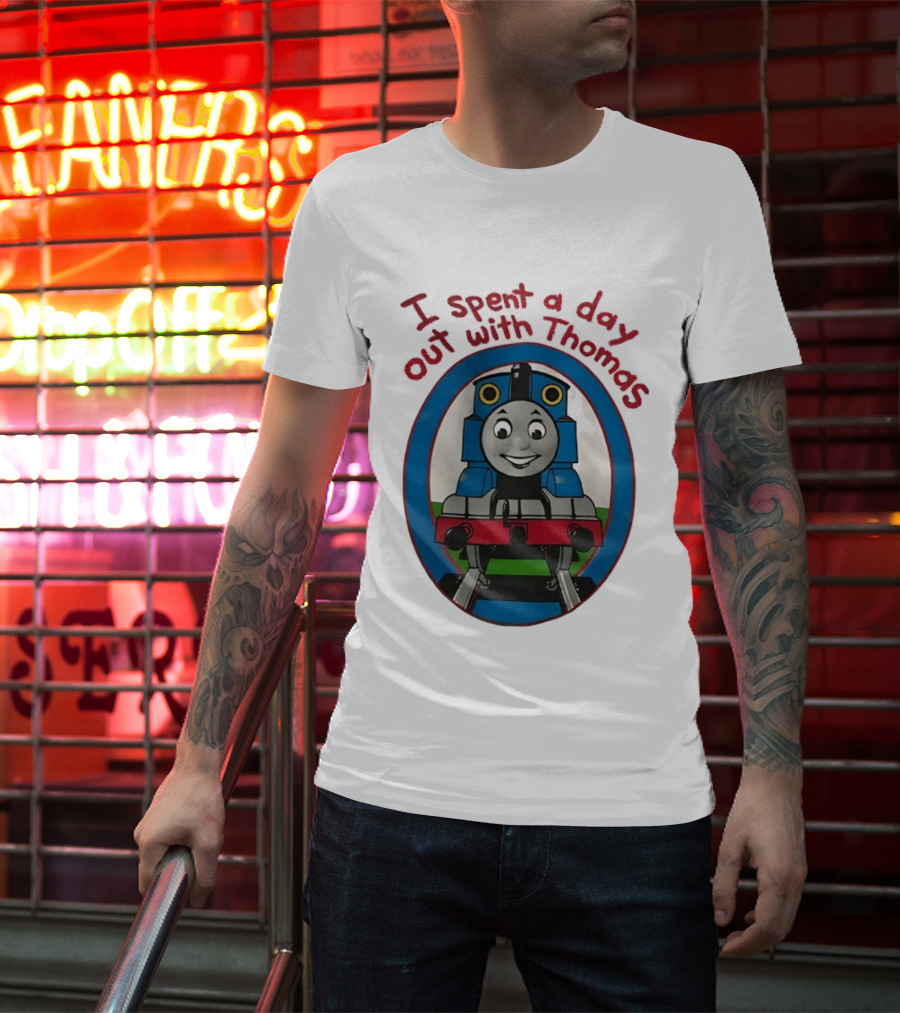 I Spent A Day Out With Thomas The Tank Engine Oval Frame T-Shirt