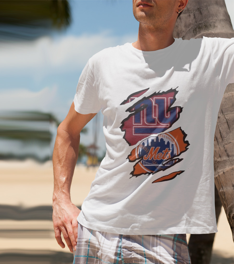 New York Giants NY Mets Beneath The Surface Fan T-Shirt