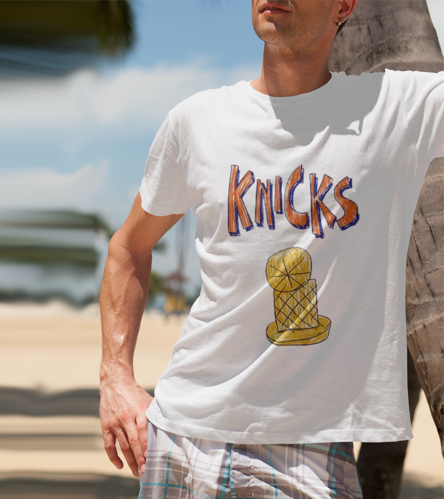 Knicks Hand Drawn NBA Champions Trophy T-Shirt