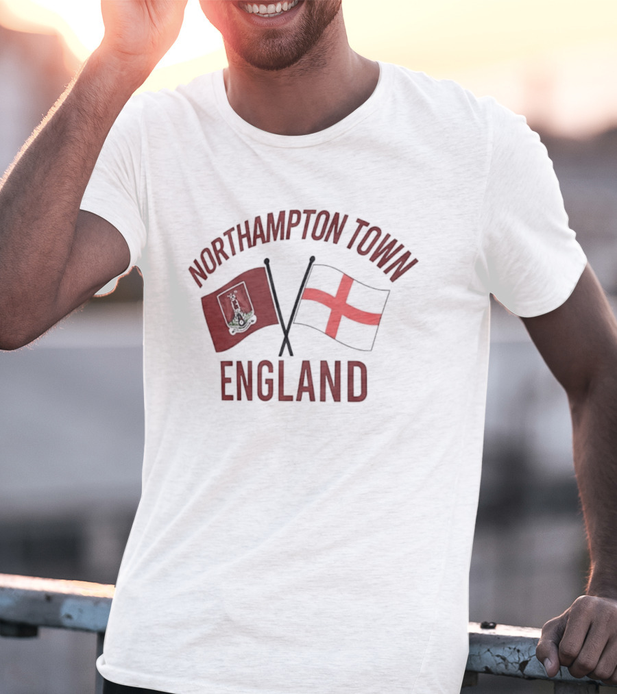 Northampton Town England Flag Red Cross Flag T-Shirt