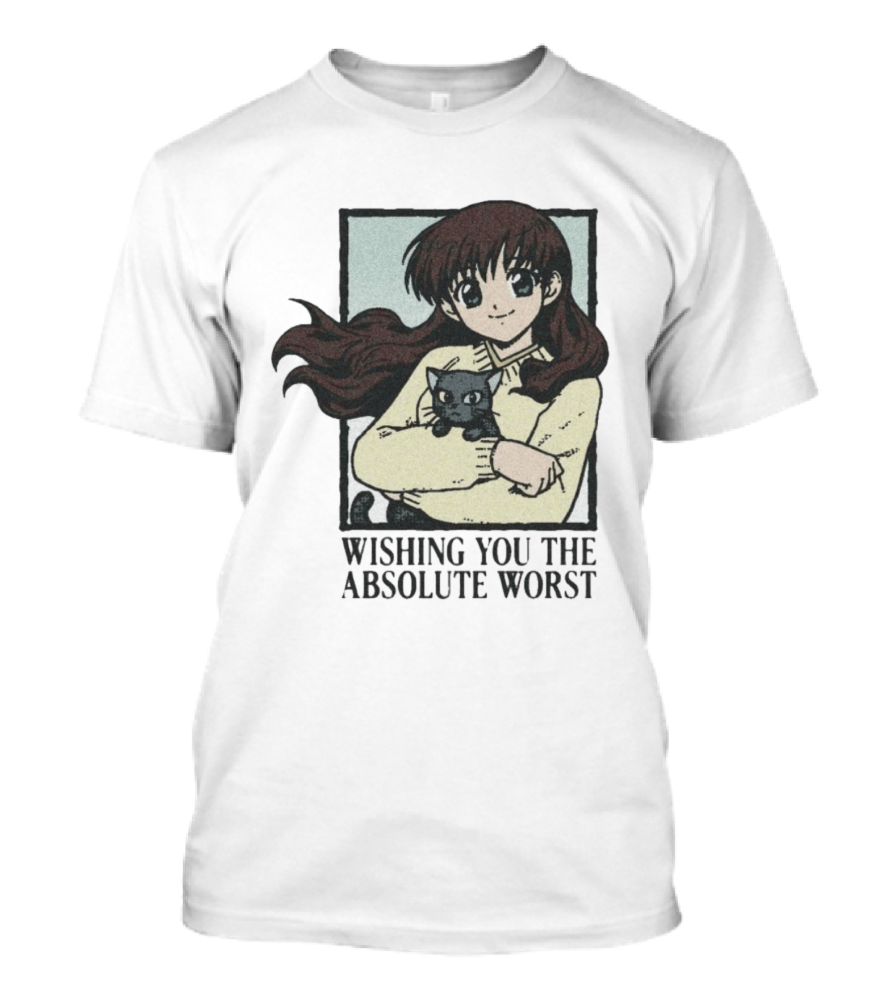 Wishing You The Absolute Worst Anime Girl Cat Scene T-Shirt