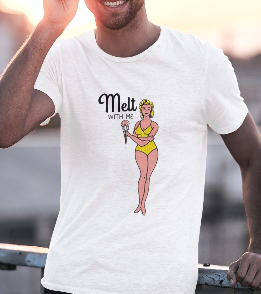 Melt With Me Pinup Girl Ice Cream Summer Poolside Women T-Shirt