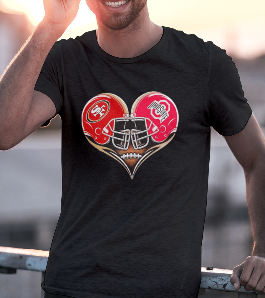 49Ers Ohio State Buckeyes Helmet Heart Love T-Shirt