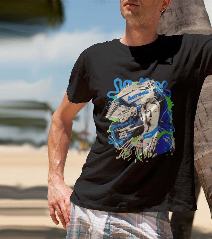 Aaron's NASCAR Lincoln Welder Ford 23 Driver Portrait Helmet Racing T-Shirt