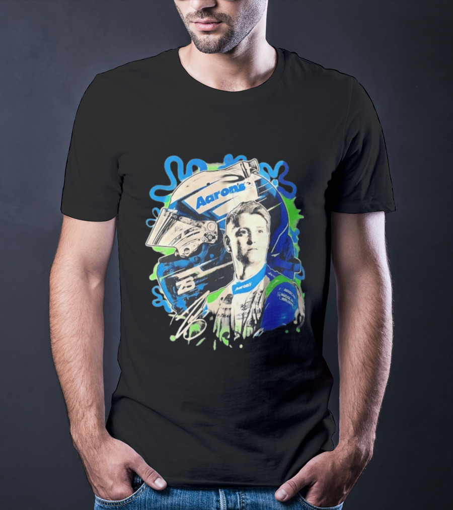 Aaron's NASCAR Lincoln Welder Ford 23 Driver Portrait Helmet Racing T-Shirt