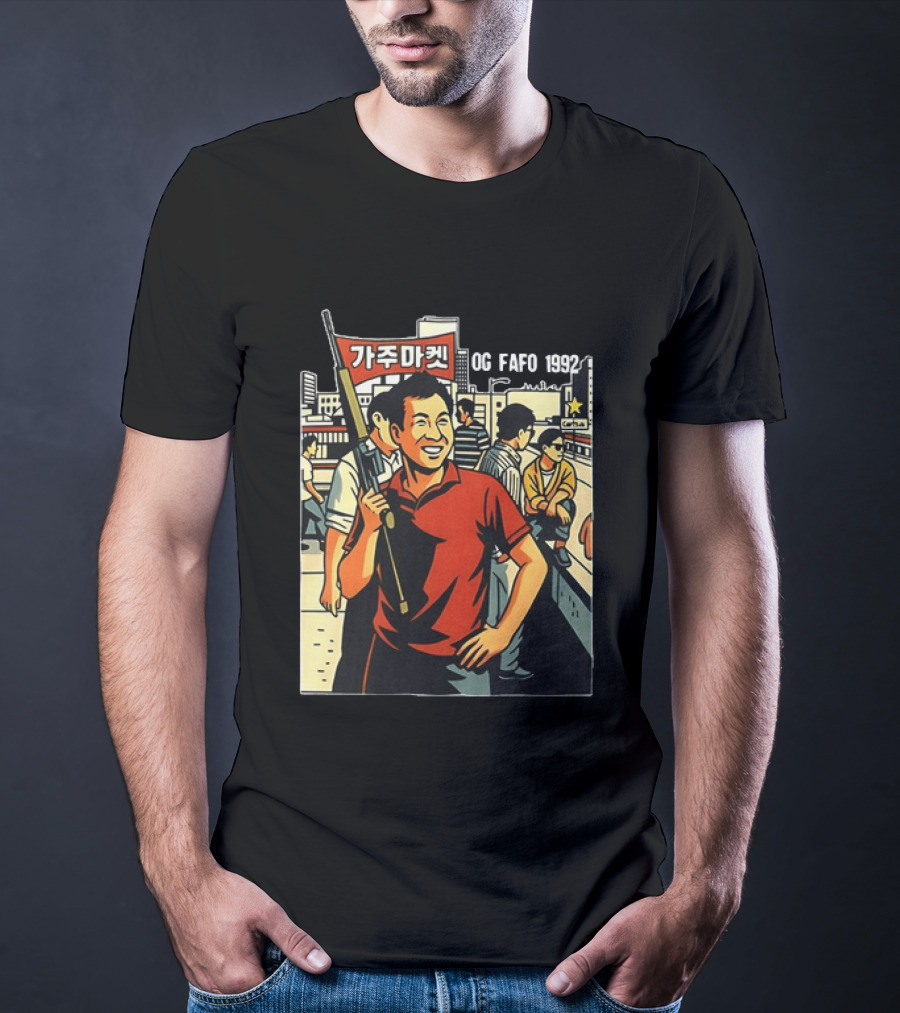 LA Riots 1992 Roof Korean Veterans Og Fafo T-Shirt