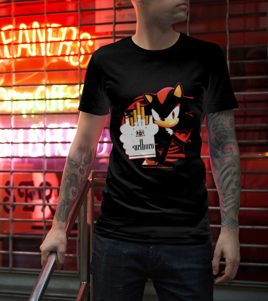 Shadow The Hedgehog Marlboro Cigarettes This Power Changes Me T-Shirt
